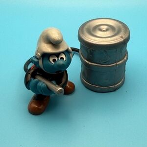 🤍💙 Fire Fighter Super Smurf With Barrel And Water Hose 💙🤍